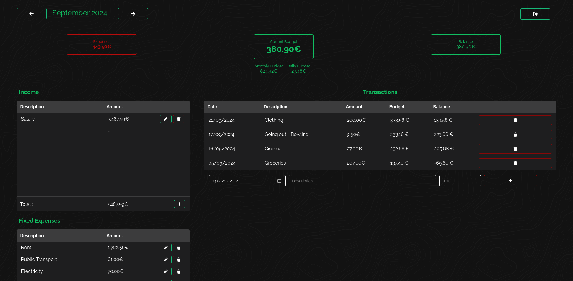 screenshot of wallet